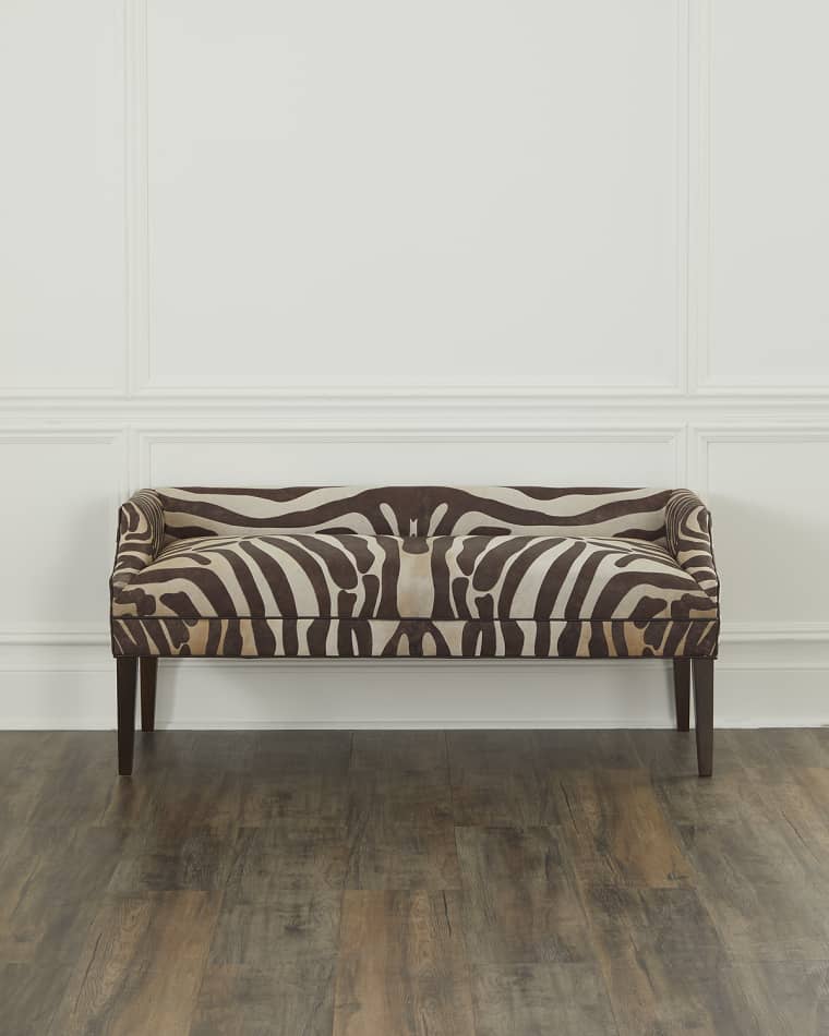 Massoud Somer Hair on Hide End-of-Bed Bench, 70"