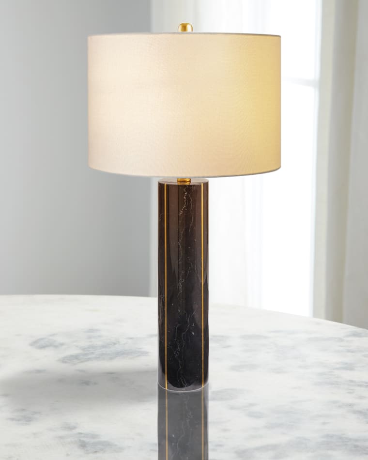 Surya Solstice 27" Marble/Metal Table Lamp
