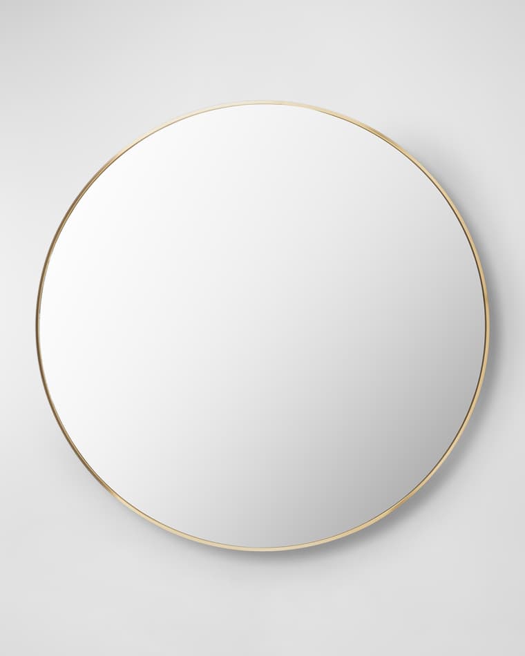 Surya Aranya 36" Round Wall Mirror, Gold