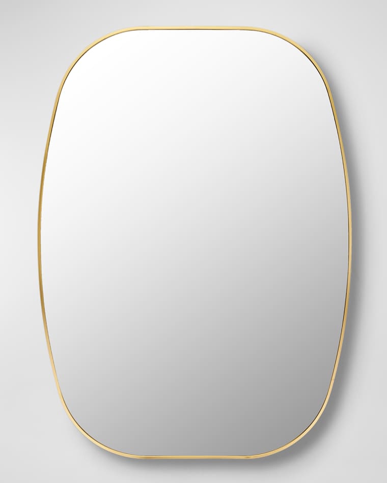 Surya Aranya 41" Rounded Wall Mirror, Gold