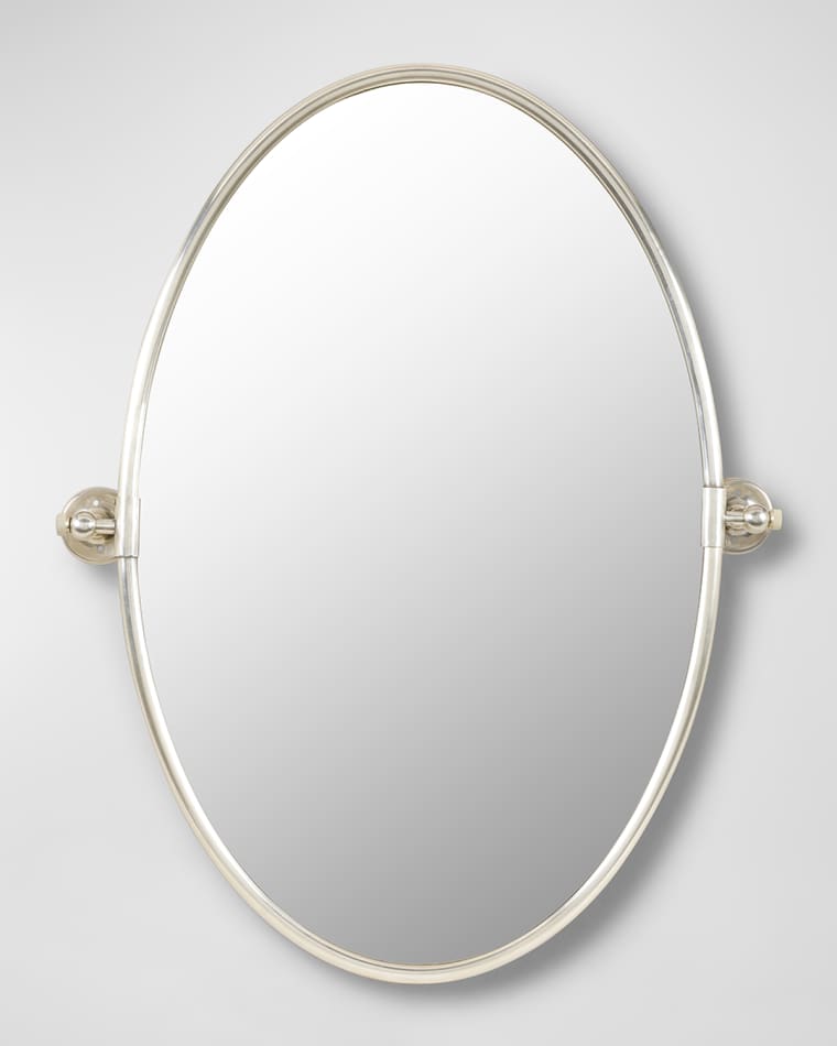 Surya Burnish Silver Oval Mirror