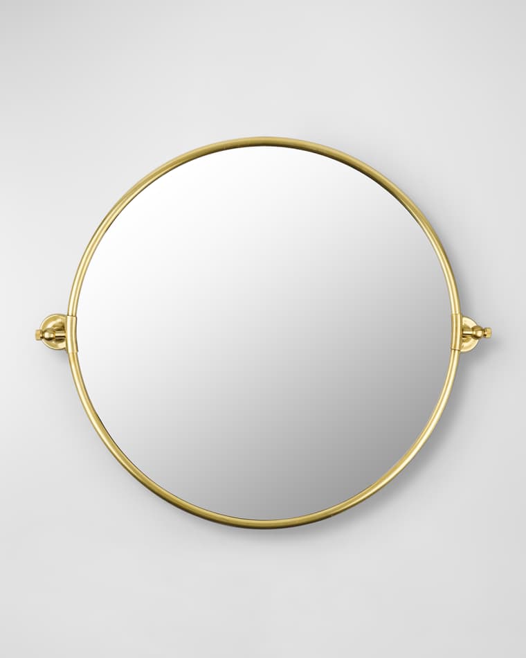 Surya Burnish Golden Round Mirror, 27"