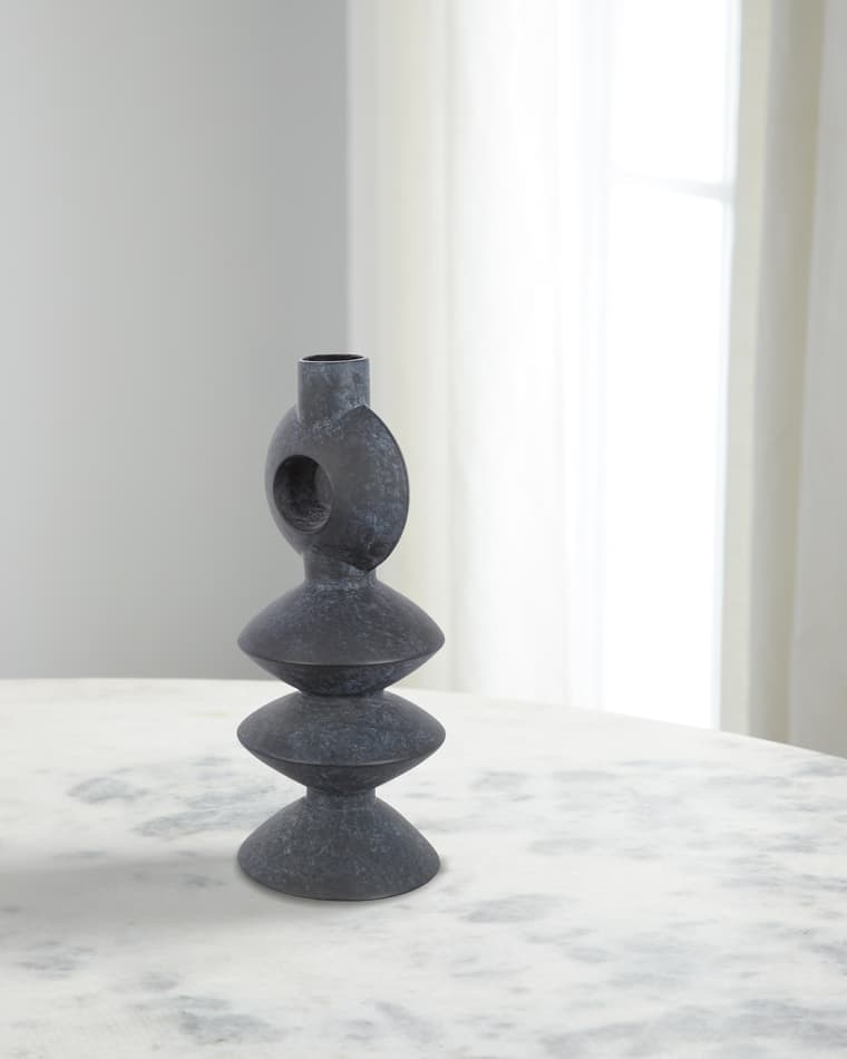 Surya Yagya 16" Ceramic Vase, Black