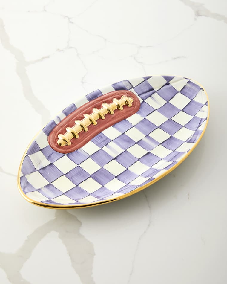 MacKenzie-Childs Plum Check Football Platter