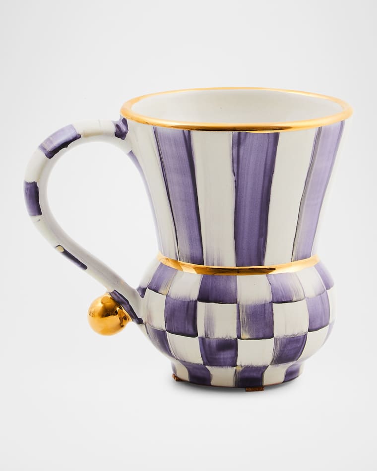 MacKenzie-Childs Plum Check Ceramic Mug