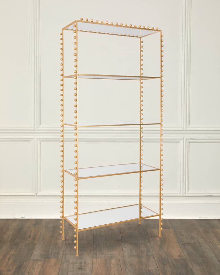 Worlds Away Goldie Ball-Lined Etagere
