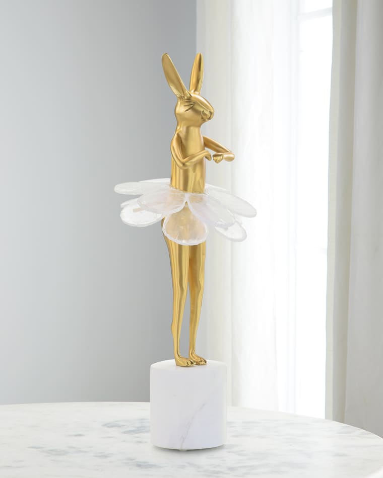 John-Richard Collection Ballerina Bunny 15" Sculpture on Marble Base II