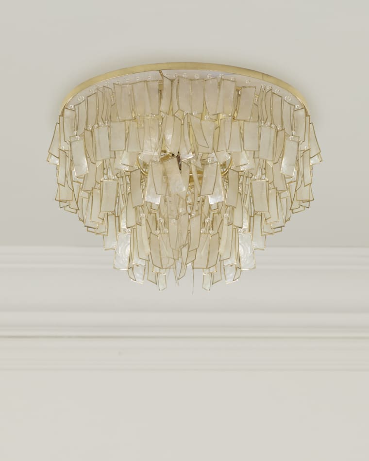Neiman Marcus Melissa 18" 2-Light Capiz Shell Flush Mount