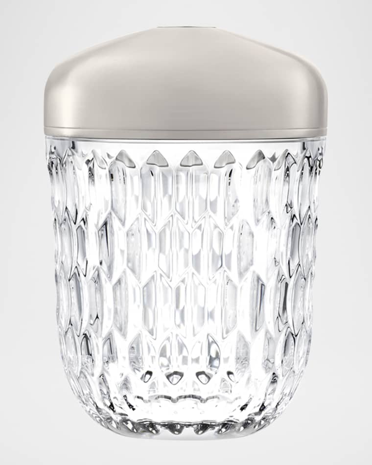 Saint Louis Crystal Folia Mini Portable Lamp, Silver