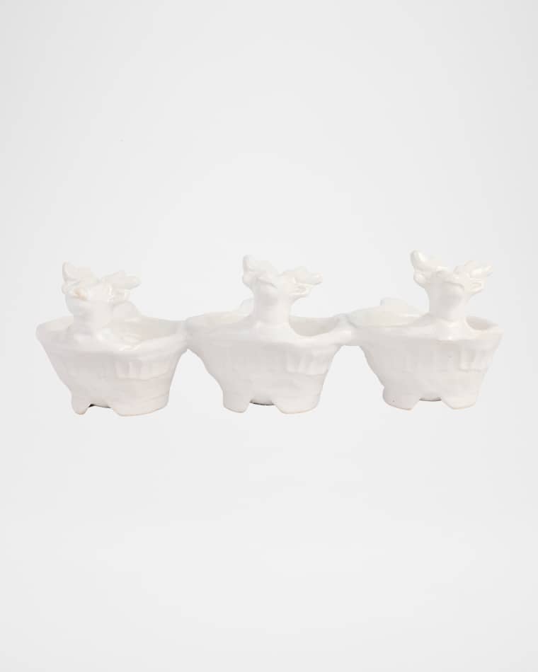 Vietri Pietra Natale Figural Deer 3-Part Server