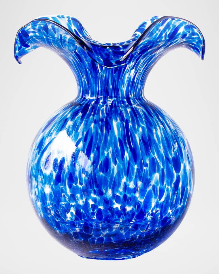 Vietri Hibiscus Glass Tortoiseshell Medium Fluted Vase