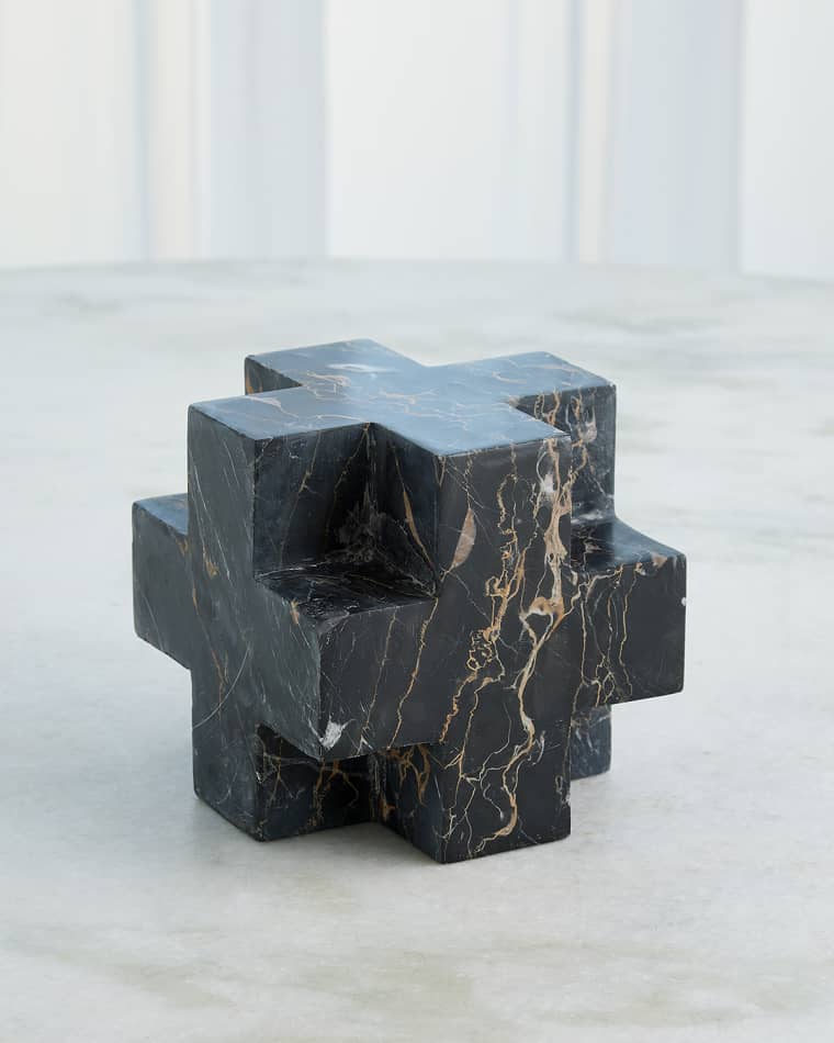 Global Views Plus Sign Marble Object