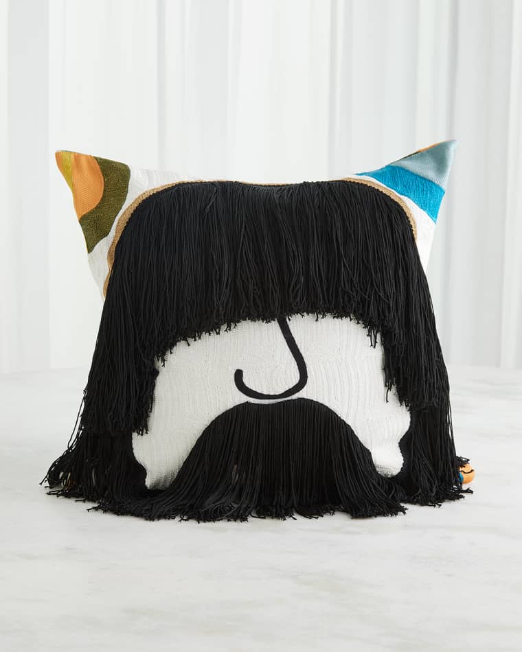 Global Views Jag Fringe Pillow, 20" Square