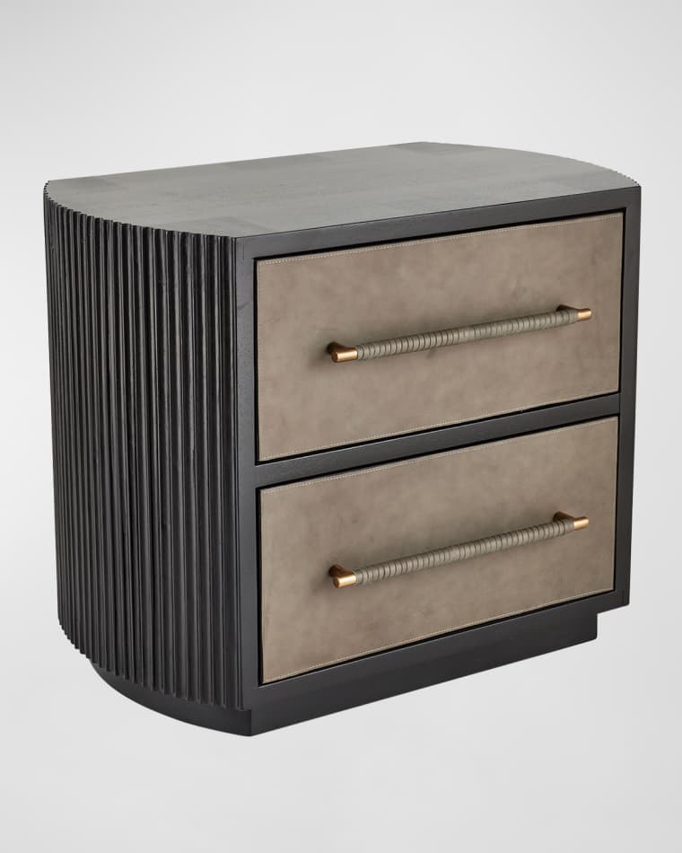 Arteriors Eastchester 2-Drawer Leather Nightstand