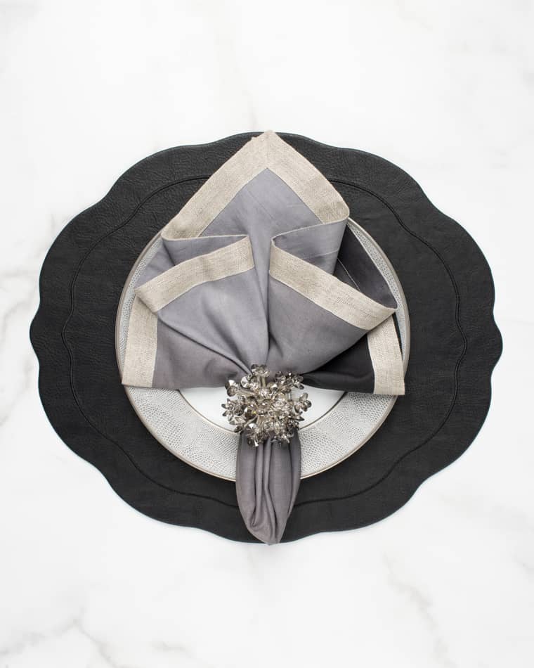 Kim Seybert Black Tailored Placemat