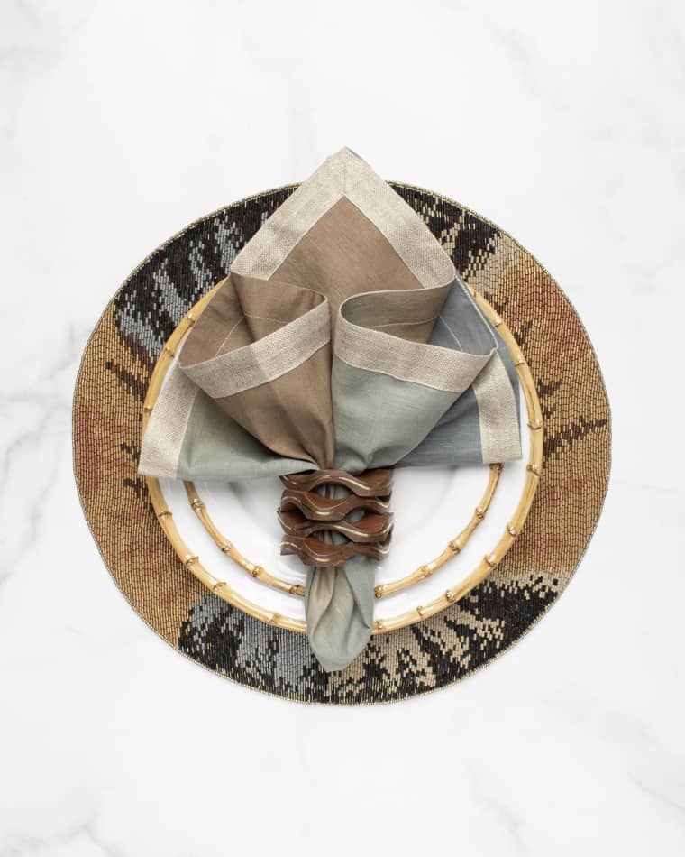 Kim Seybert Big Bang Beaded Placemat Desert Napkin Ring Dip-Dye Napkin