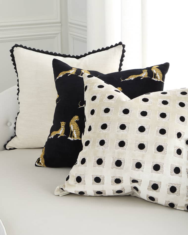 D.V. KAP Home Little Iris Decorative Pillow, 24" Square Domino Decorative Pillow, 24" Square Pom Chic Decorative Pillow, 24" Square
