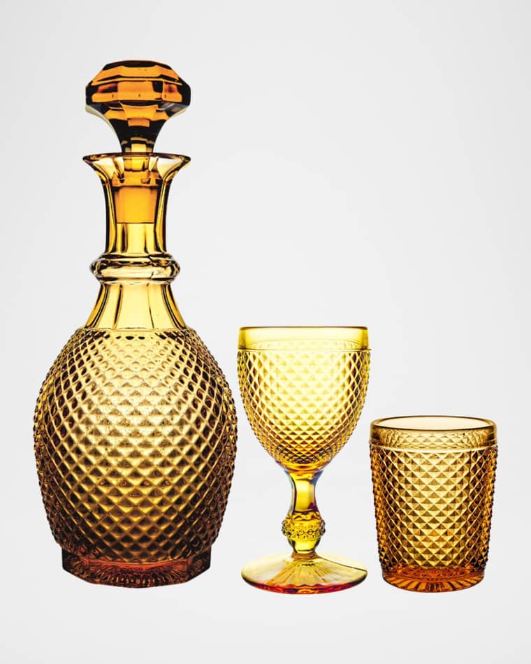 Vista Alegre Bicos Wine Decanter Bicos Amber Lowball Glass