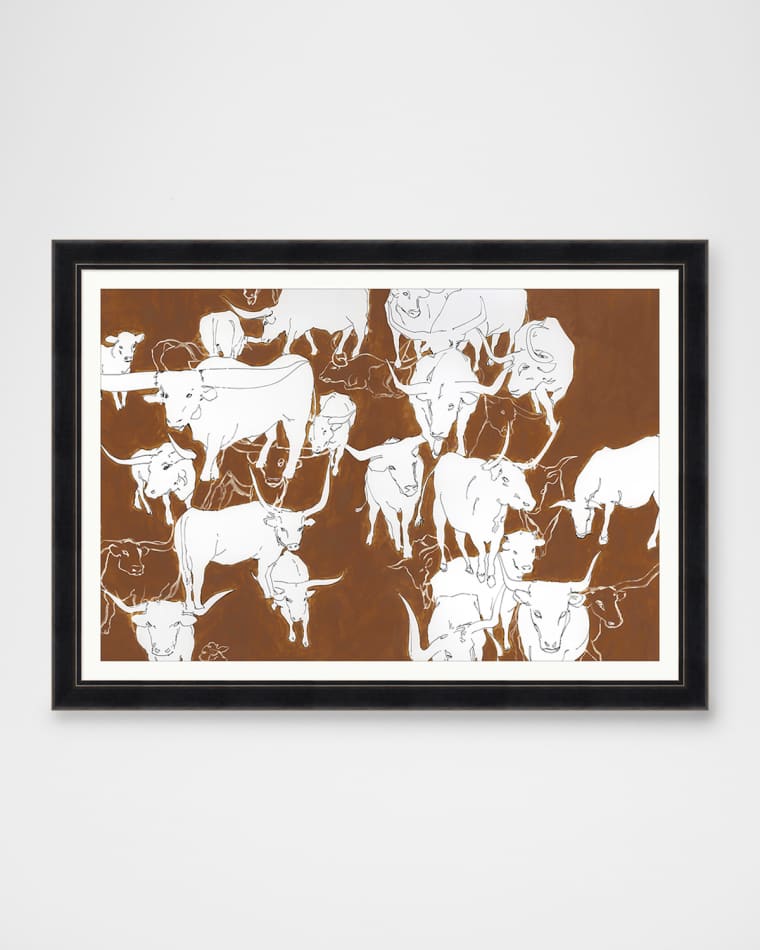 Wendover Art Group "Longhorn Round Up" Framed Giclee Wall Art