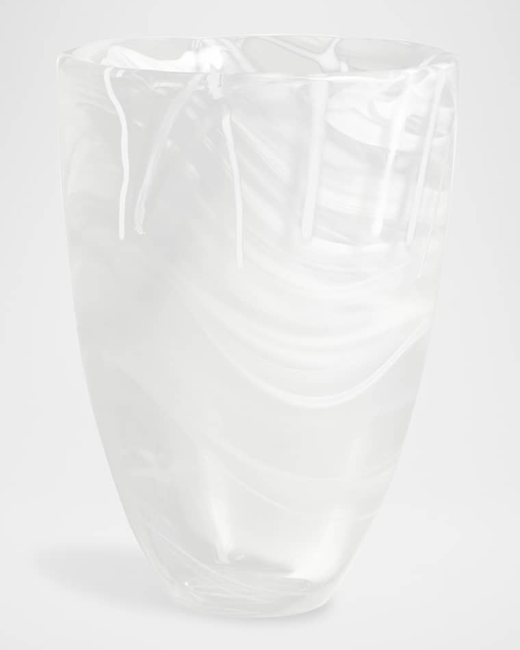 Kosta Boda Contrast White Vase, 8"