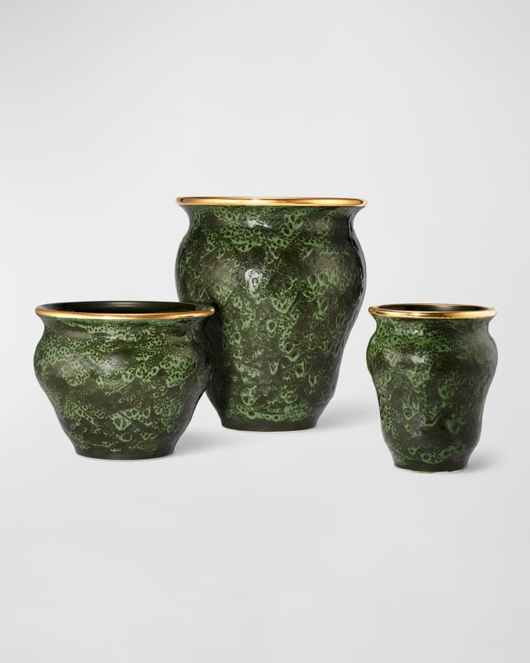 AERIN Rimara Large Vase, 11" Rimara Cachepot Rimara Small Vase, 6.5"