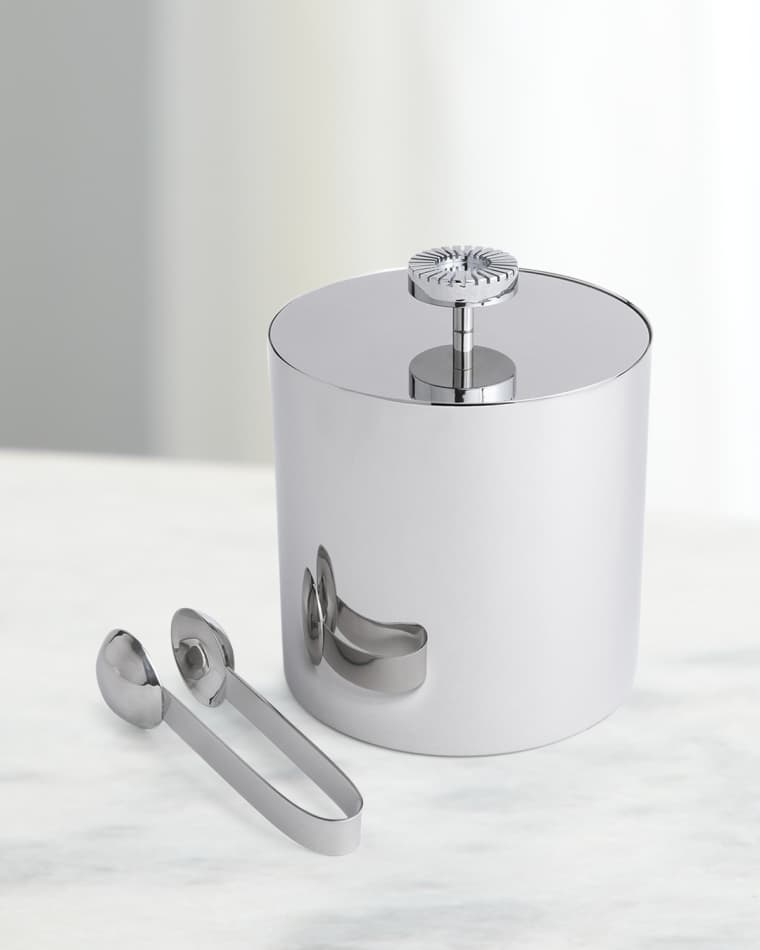 ANNA New York Striations Ice Bucket & Tongs Set