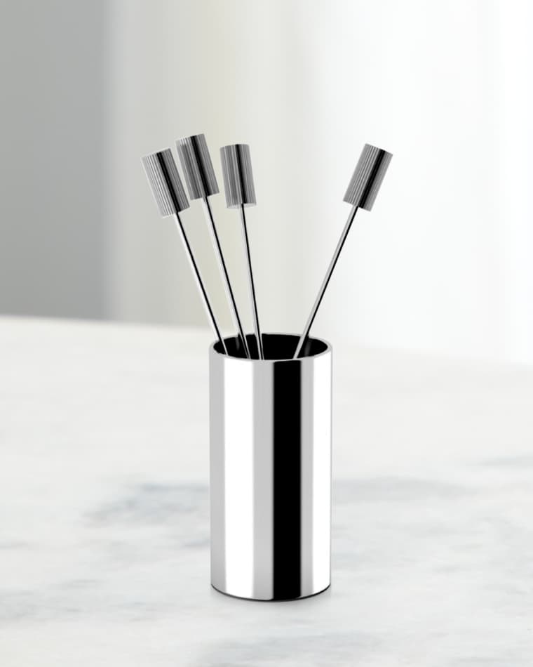 ANNA New York Striations Cocktail Picks in Holder, Set of 4