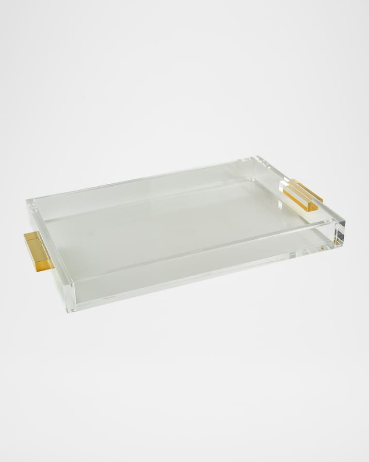Tizo Clear Lucite Tray with Handles