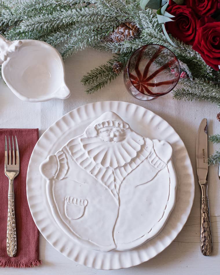 Vietri Pietra Natale Figural Santa Salad Plate Pietra Natale Figural Santa Canape Plate