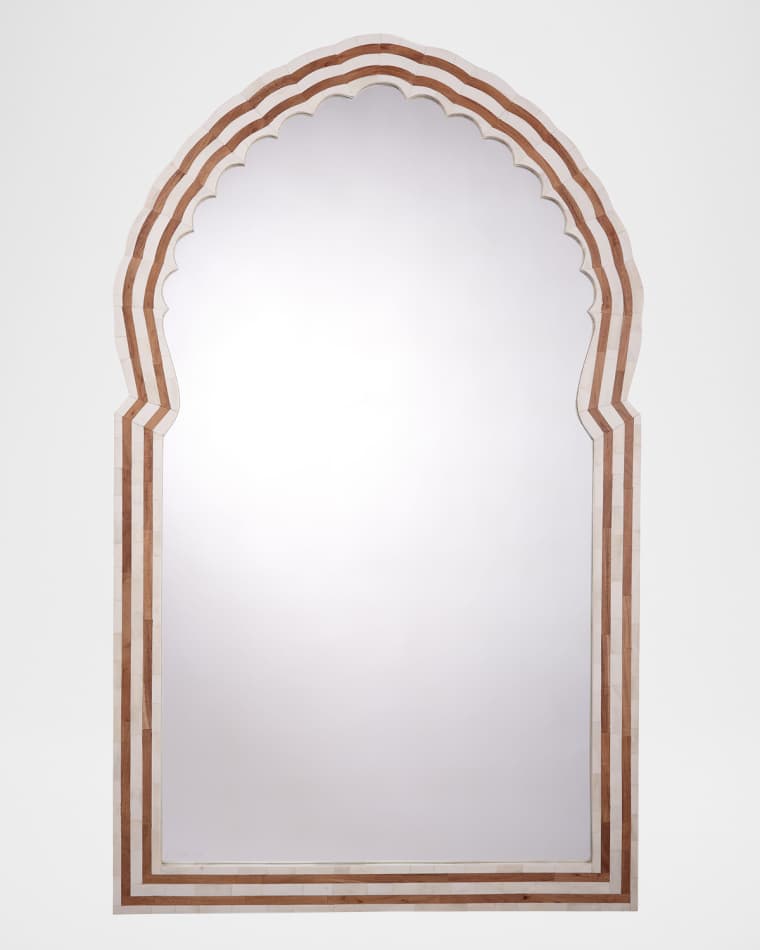 Jamie Young Bardot 60" Bone & Wood Wall Mirror