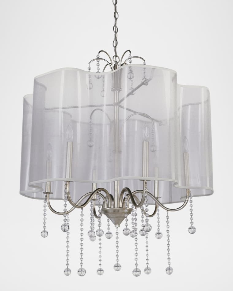 John-Richard Collection Antique Parisian Silver 30" 6-Light Chandelier