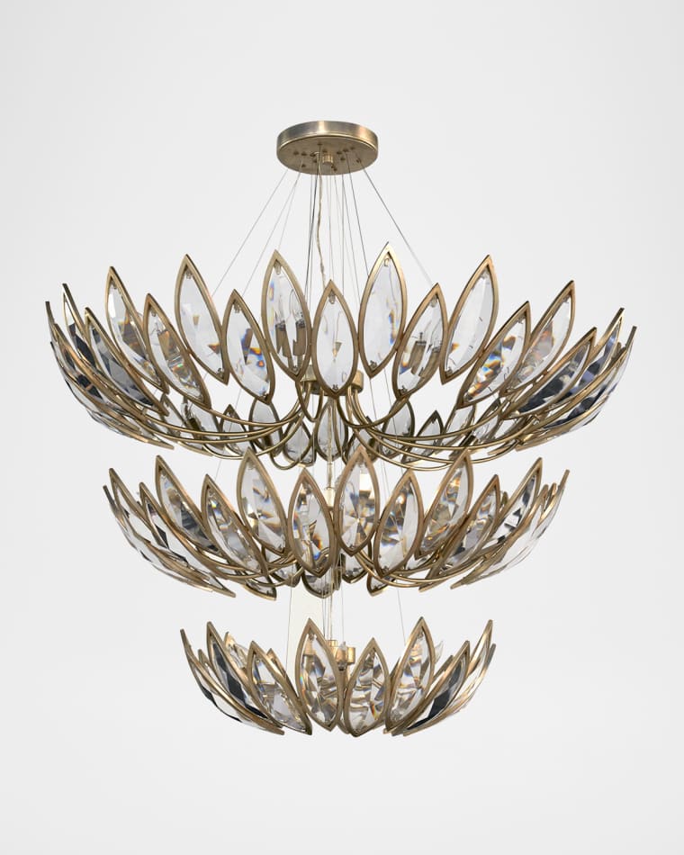 John-Richard Collection Petaline 3-Tier 27-Light Crystal Chandelier - 50"