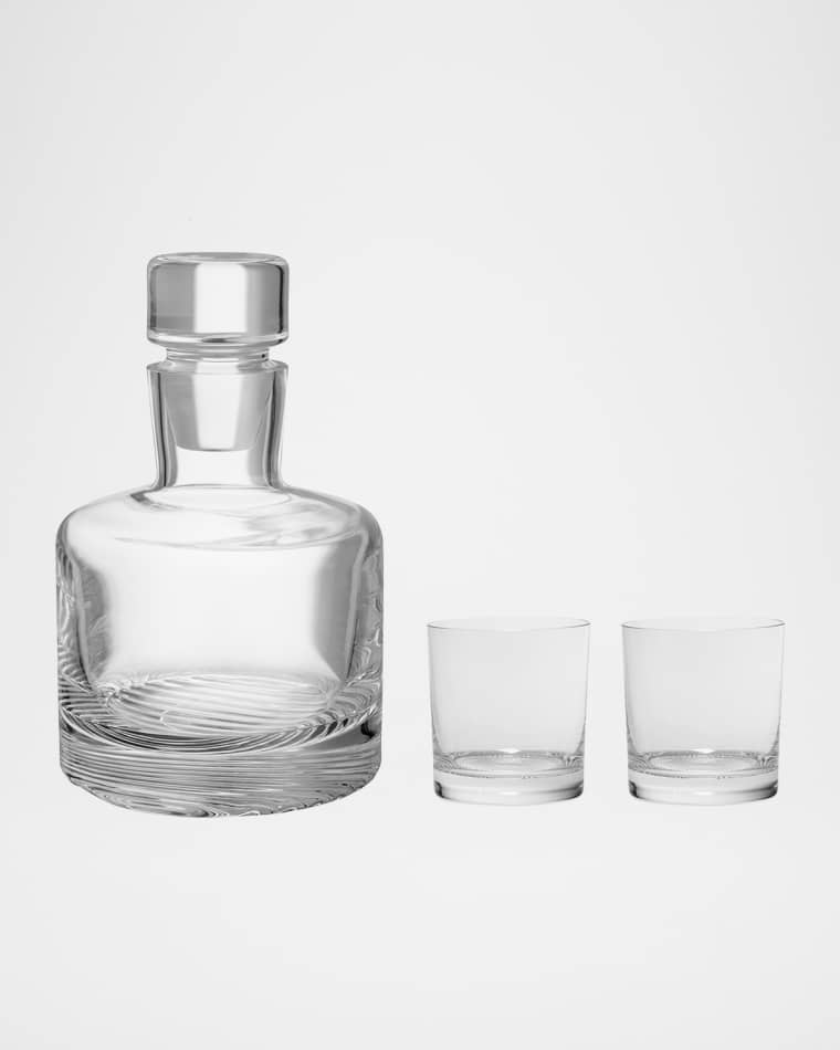 Kosta Boda 3-Piece Glass Decanter and DOF Glasses