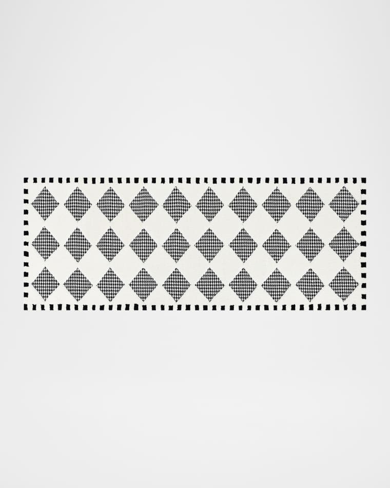 MacKenzie-Childs Houndstooth Check Diamond Runner, 3' x 8'
