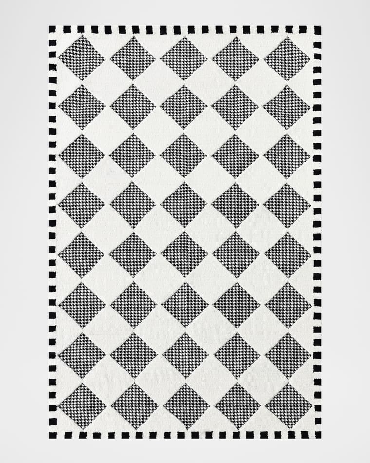 MacKenzie-Childs Houndstooth Check Diamond Rug, 5' x 8'