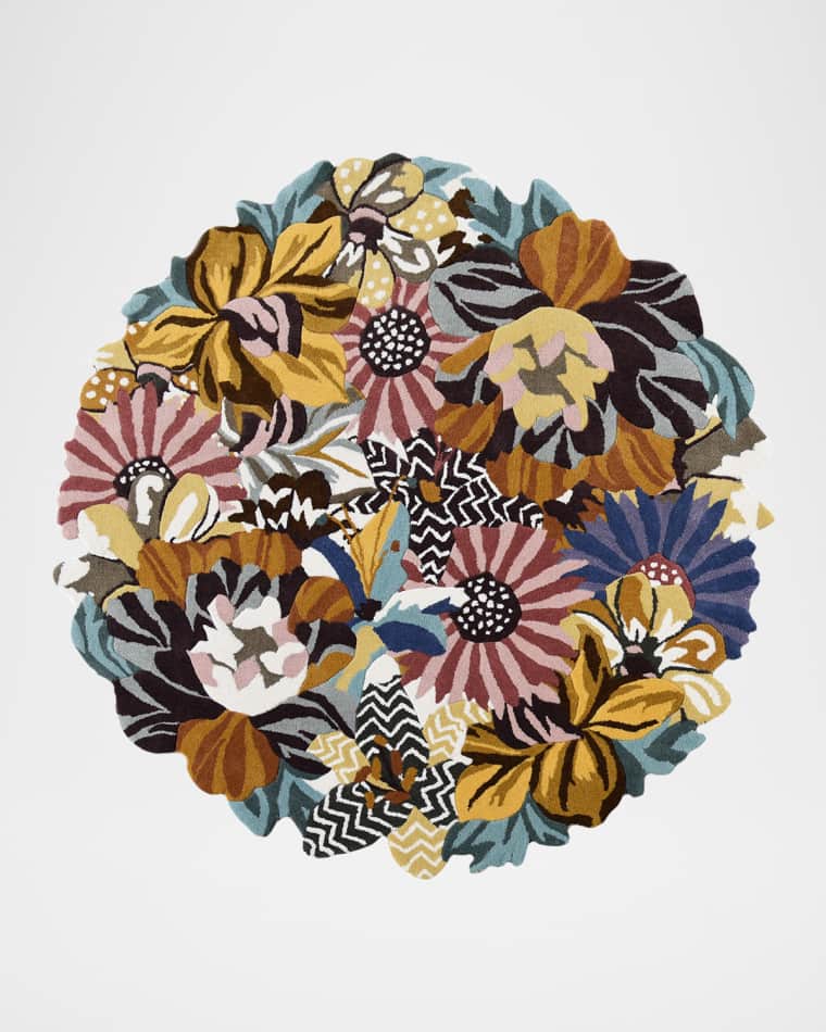 MacKenzie-Childs Milano Floral Rug, 6' Round