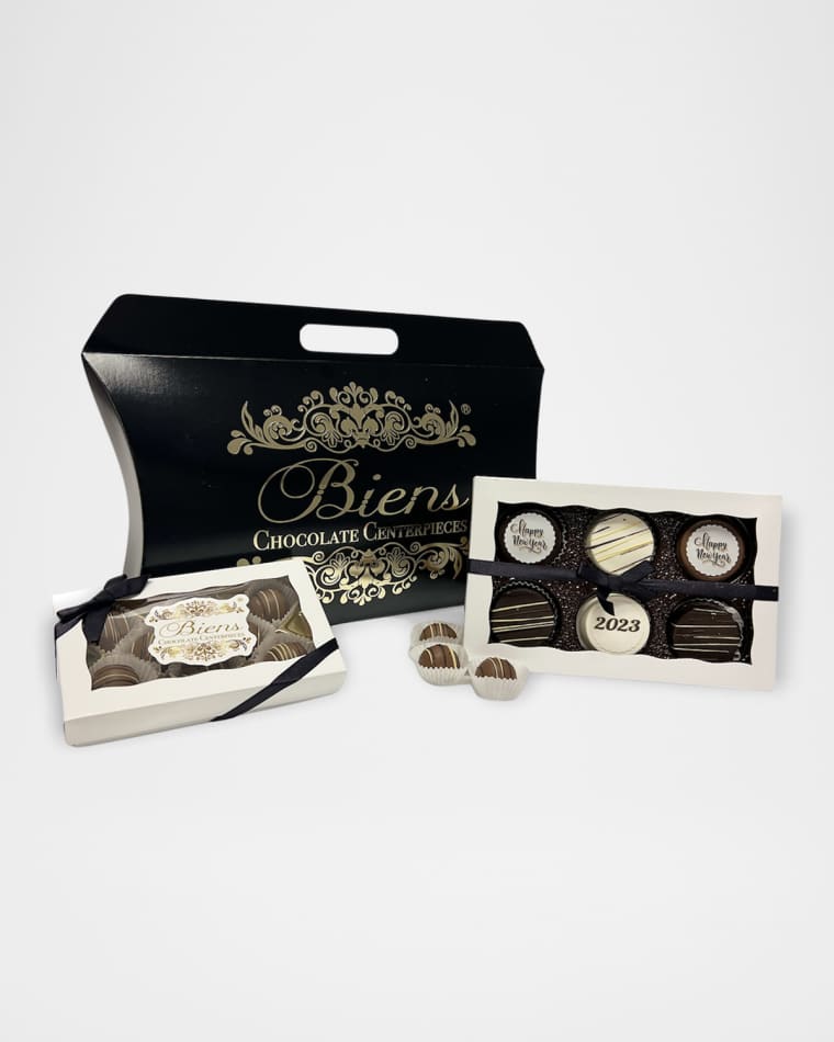 Biens Chocolate Centerpiece New Years Sandwich Cookie & Bien Tote Box