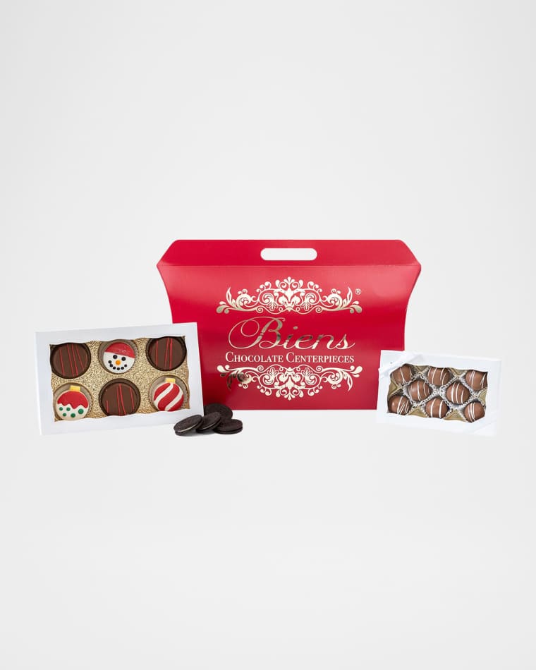 Biens Chocolate Centerpiece Christmas Custom Sandwich Cookie & Bien Tote Box