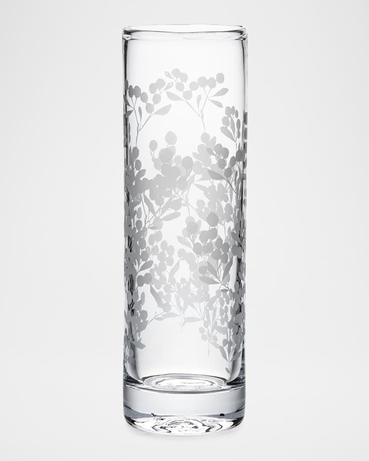 Simon Pearce Engraved Berry Vase, 10.5"