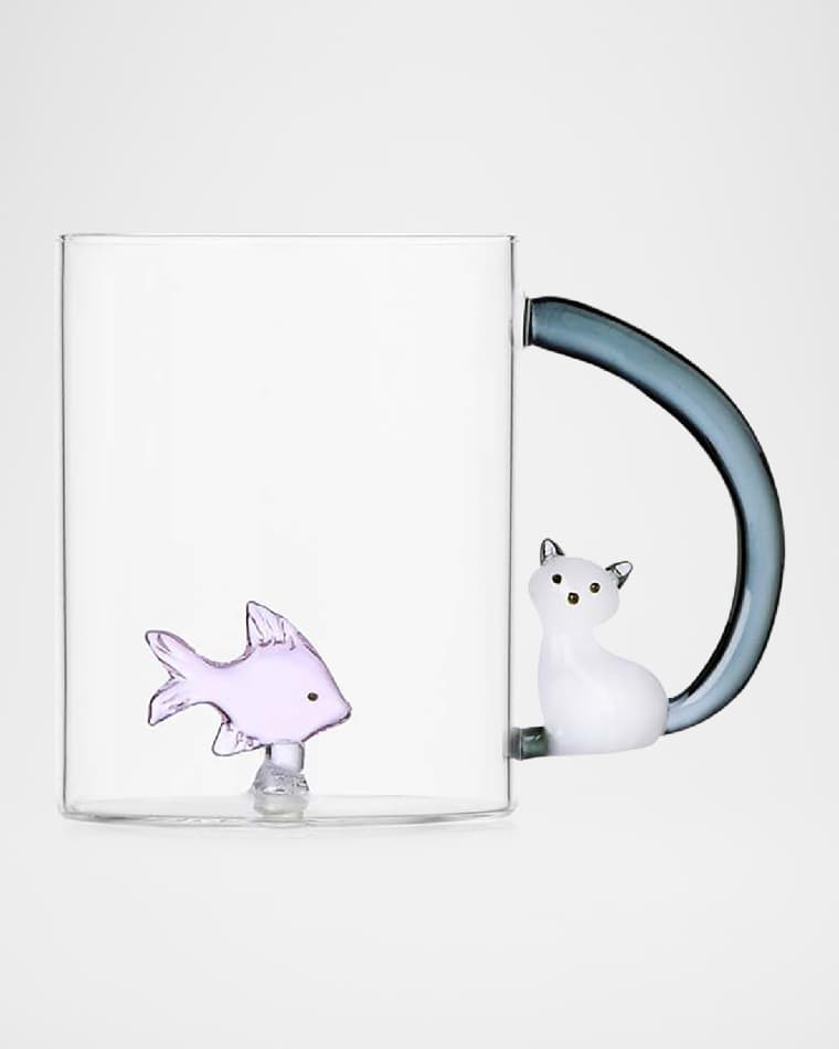 ICHENDORF Tabby Cat Fish & Cat Mug, 15 oz.