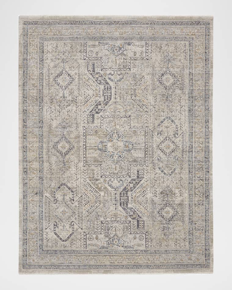 Nourison Lynx Gray/Blue Power-Loomed Rug, 9' x 12'