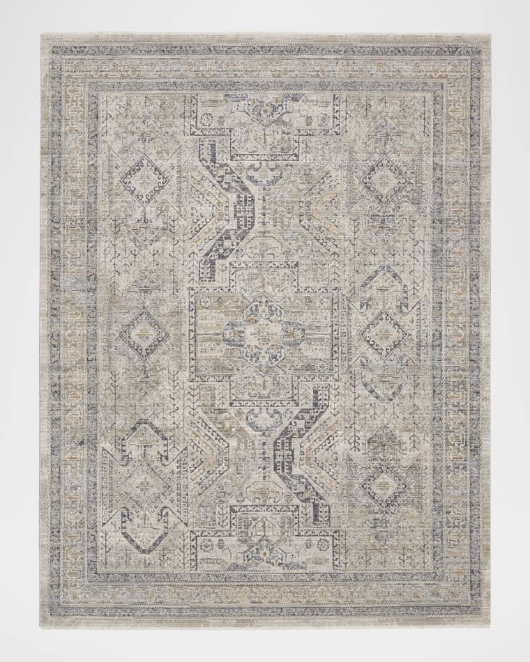 Nourison Lynx Gray/Blue Power-Loomed Rug, 10' x 14'