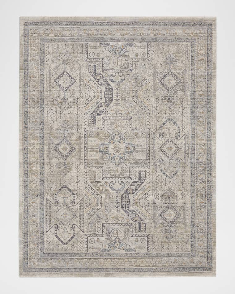 Nourison Lynx Gray/Blue Power-Loomed Rug, 12' x 15'