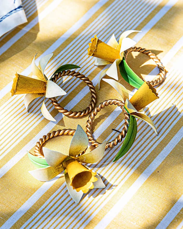 Juliska Meadow Walk Floral Napkin Rings, Set of 4