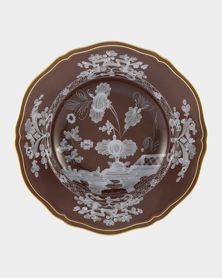 GINORI 1735 Oriente Italiano Soup Plate, Castagna