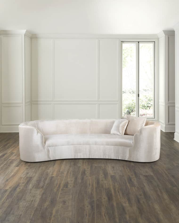 Haute House Bubble Velvet Curved Sofa, 117.5"