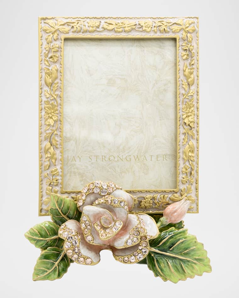 Jay Strongwater Kaylee Rose Picture Frame, 3" x 4"