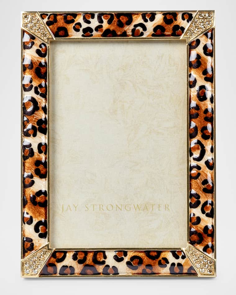 Jay Strongwater Lavinia 4" x 6" Picture Frame, Leopard