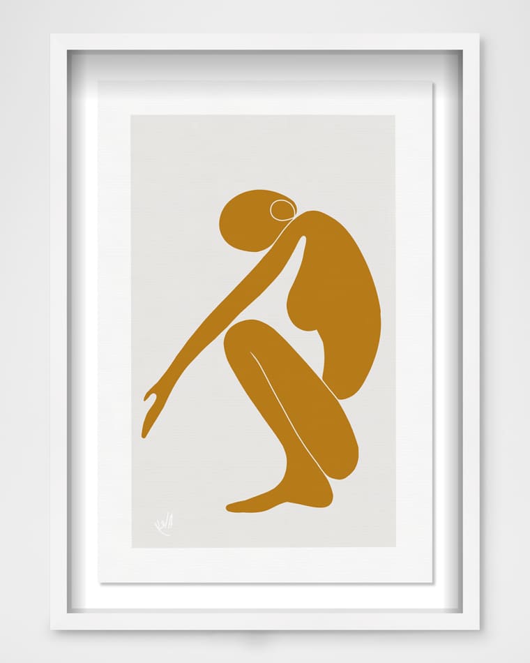 The Oliver Gal Artist Co. "Golden Mustard Inversion" Framed Wall Art Print
