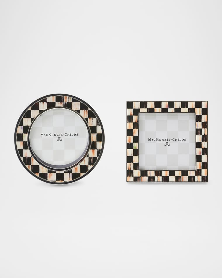 MacKenzie-Childs Courtly Check® Silver-Plated Picture Frames, Set of 2